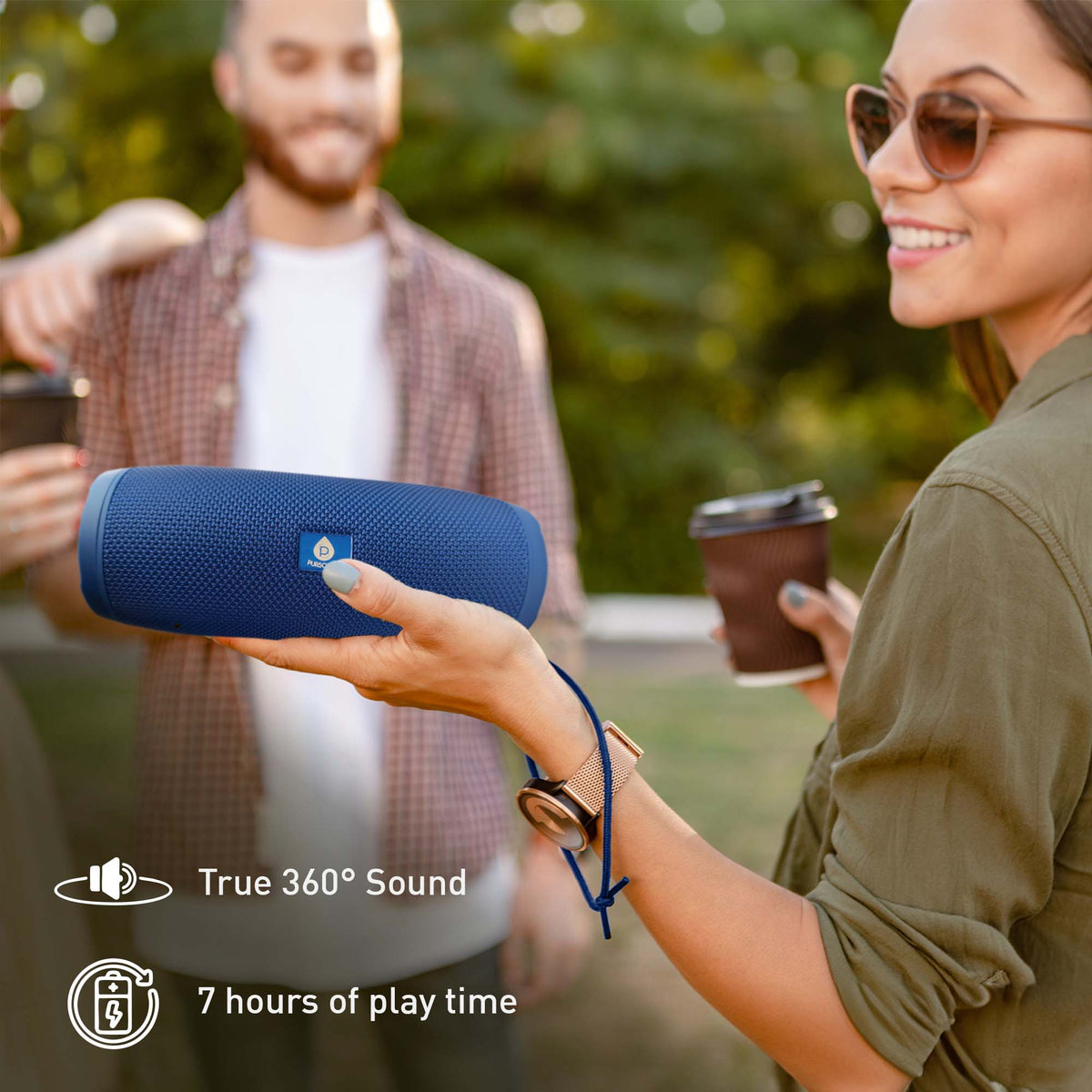 Pursonic Wireless Sound Duo – Portable & Peak Wireless Speakers for Immersive 360° Audio-1