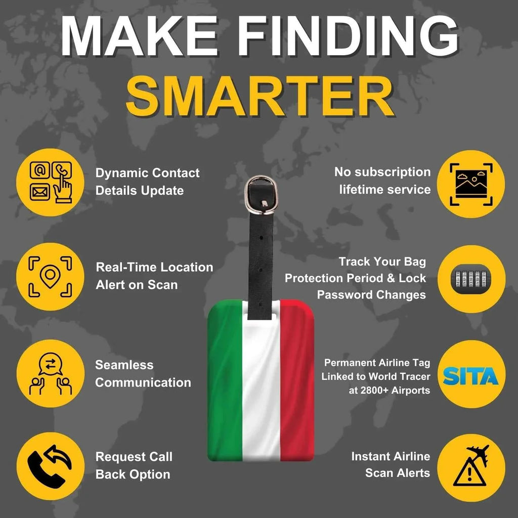 Smart Bag Security Tag - Italy Flag [Pack 2]-3