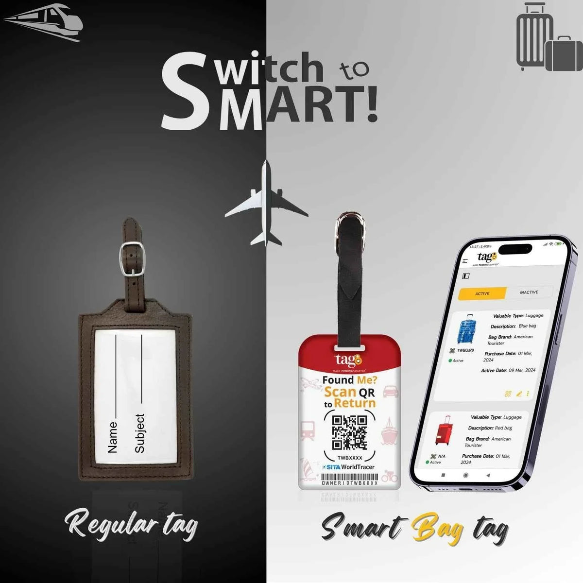 Smart Bag Security Tag - Japan Flag [Pack 2]-1