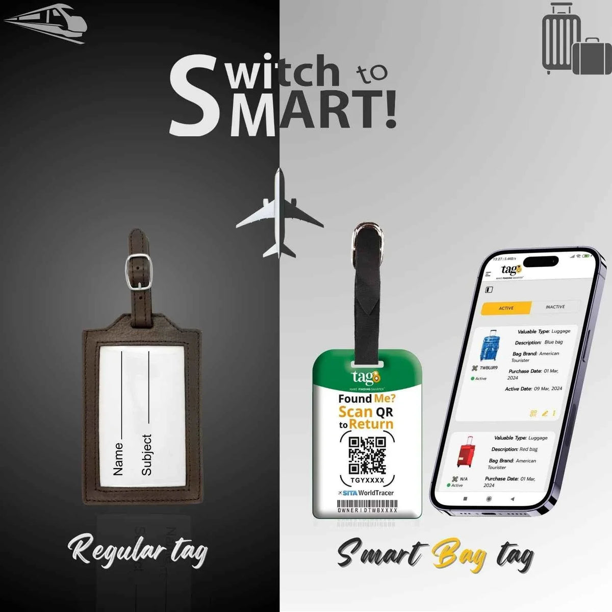 Smart Bag Security Tag - Kenya Flag [Pack 2]-1